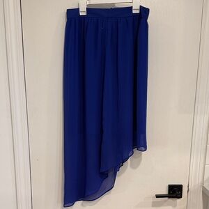 Forever 21 Royal Blue Asymmetric Midi Skirt